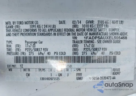 2014 Ford C-Max Hybrid Se из США, поврежденный, VIN 1FADP5AUXEL505468